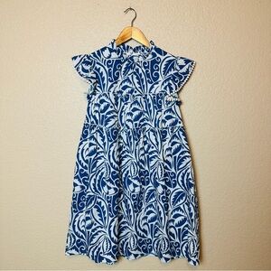 THML Women’s Blue and White Flowy Mini Dress Size Medium